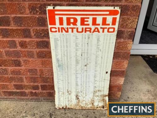 Pirelli tyre pressure sign, 1968