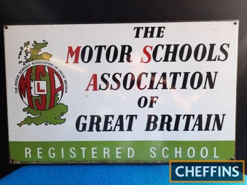Motor School Association `Registered School`enamel sign