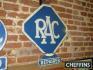 RAC Repairer, a double-sided enamel sign of diamond form, with separate footer marked `Royal Automobil Club, Pall Mall`, 25x22 1/2ins