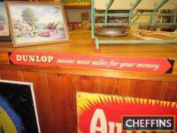 Dunlop Means Most Miles For Your Money, a printed tin shelf edge sign