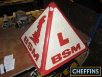 BSM, a fibreglass driving school car rooftop pyramid, 20ins square x 16ins tall