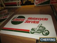 Castrol Motorcycle Service, a NOS printed aluminium sign, 18x27ins