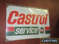 Castrol Service, a NOS printed aluminium sign, 16x24ins (bagged)