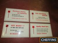 Car showroom and workshop signs, 1960s (4) (NOS), 8x13 1/2ins each