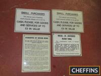 4no. NOS car workshop signs, c.1970-71