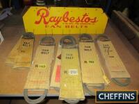 Raybestos fan belt display rack, complete with contents