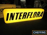 Interflora, double-sided illuminated hanging shop sign, c1960s, 37x12ins