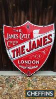 The James Cycle Co. Ltd, London and Birmingham, an uncommon enamel sign in shield form