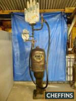Pre-war Bowser hand cranked petrol pump in Power Motor Spirit colours with Power `hand` and glass globe