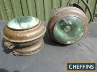 Pr. early car gas headlamps for restoration
