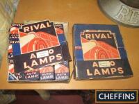 Rival Auto Lamps, two boxes of NOS lamps (one box damaged)