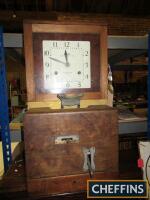 National Time Recorder Co., oak framed clocking in unit, complete with pendulum and cards