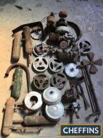 Large box of early Atco and Villiers engine parts, to include carburettors, air filters, flywheels and covers, magneto parts and engines, a car boot full