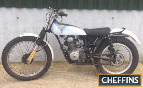 1974 125cc Honda TL125 Trials MOTORCYCLE Reg. No. N/A Frame No. TL125-1107469 Engine No. TL125E 1105465 Purchased from Cheffins in 2014 at which time the silver and blue TL had a great deal of money lavished on parts and engine work with receipts for over