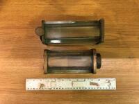 2no. steam engine brass gauge glass protectors