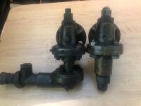2no. brass/bronze steam valves