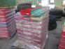 Qty plastic storage bins, a pallet