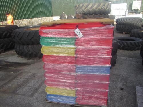 Qty of plastic storage bins, a pallet 