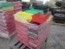 Qty plastic storage bins, a pallet