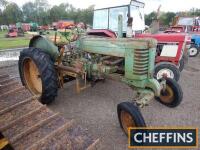 JOHN DEERE Model A Styled 2cylinder petrol TRACTOR Serial No. 549844 Fitted with rear mounted implement bracket