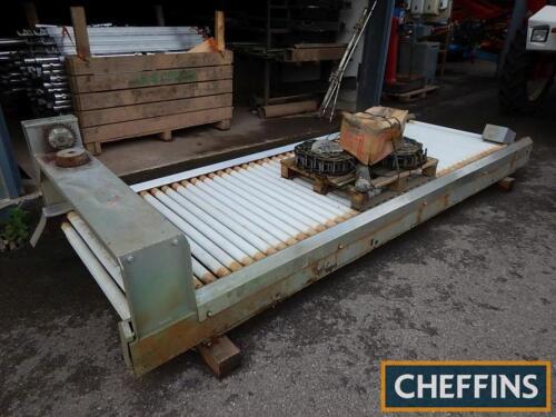 Roller inspection table 3.9m x 1.2m t/w chain and spares