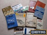 Qty of car manuals/handbooks: Zodiac, Cortina, Anglia, Chevette, Volvo, Vauxhall/Bedford, Princess, Fiat, Renault