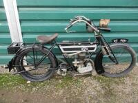 Circa 1923 211cc Levis Popular S MOTORCYCLE Reg. No. DS 9091 Frame No. 9181 Engine No. 11510 An older restoration that is presented in fine and complete condition and is fitted with a Sturmey Archer 2 speed gearbox, Miller carbide lighting set, nickel pla