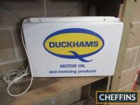 Duckhams Q motor oil and motoring products hanging sign