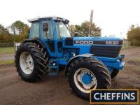 FORD 8830 Power Shift 6cylinder diesel TRACTOR Fitted with a Super Q cab, underslung front weights and PAVT rear wheels on Kleber 650/65R38 rear wheels and tyres