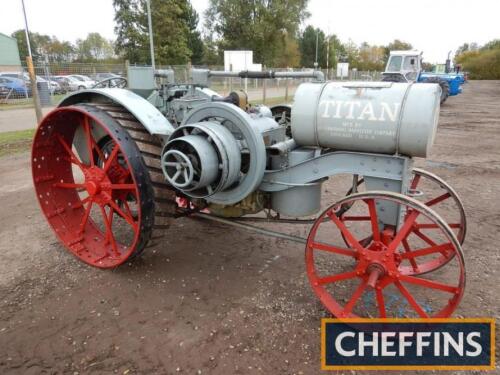 1917 INTERNATIONAL Titan 10-20 2cylinder petrol/paraffin TRACTOR Serial No. TV31335 This Titan was found by the current owners father derelict and badly rusting in a Kent hedgerow in 1965. It is known that the the tractor had been working 20 years earlier