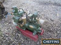 Stuart Turner R3M 2-stroke marine engine No. 40R759, 1.5hp and equipped with reverse gear, Lucas Magneto, petrol tank and starting handle, stated to be in good condition