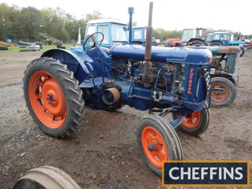 FORDSON E27N 4cylinder TRACTOR Stated by the vendor to be an ex Sandringham Estate tractor with just one other owner which has been restored a few years ago including a block repair. Offered for sale with V5 documentation