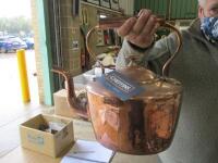 Large copper stove kettle