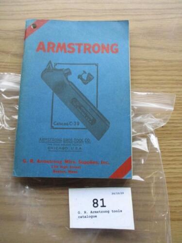 G. R. Armstrong tools catalogue