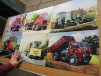 6no. assorted commercial vehicle scenes metal signs