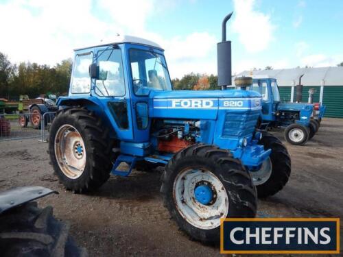 1982 FORD 8210 diesel TRACTOR Reg. No. BKM 986Y Serial No. 523531 Fitted with a Q cab, PUH and reported to be showing low hours