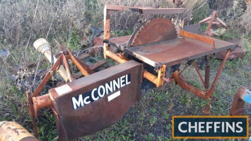 McConnell tractor mounted sawbench with sliding bed and 'V' belt drive