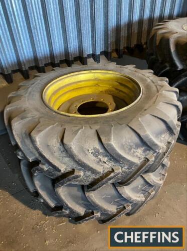 Pr. 520/85R42 Michelin Agribib tractor wheels and tyres, with John Deere centres