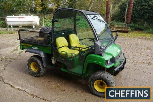 2007 JOHN DEERE Gator HPX diesel 4wd UTV Fitted with a full Mauser cab, tipping body with cage sides and 2no. spare wheels and tyres Serial No. 051693 Hours: unknown