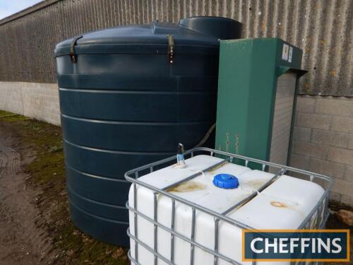 Tuffa Tank 6,500ltr plastic fuel tank with pump, delivery hose, metal locker and ad-Blue pump