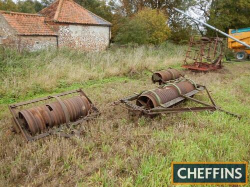 W. Wilder & Sons Ltd, Crowmarsh, Oxon trailed triple set of Cambridge rolls, 7ft, 4ft, 4ft