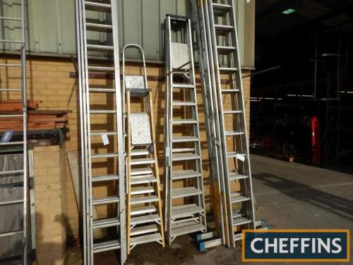 4no. aluminium step ladders