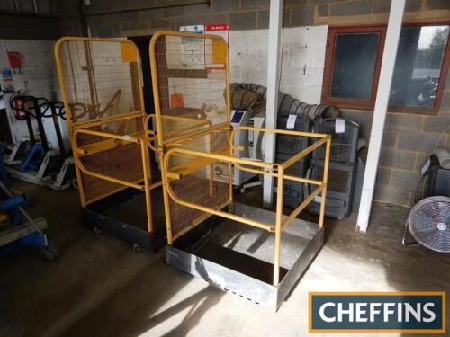 Forklift tine mounted inspection cage