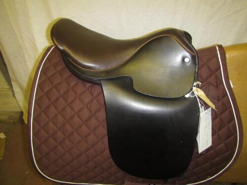 E Jeffries show saddle half panel 15in brown