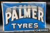 Palmer Tyres, an early enamel sign of cushion form, some restoration, 23x16ins