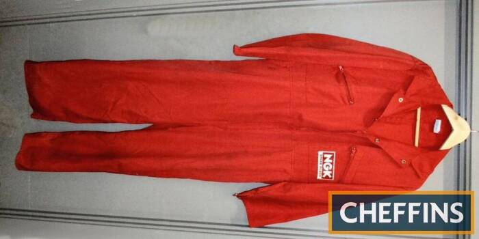 NGK, a red set of overalls made for 73rd Goodwood Members Meeting, size 46in