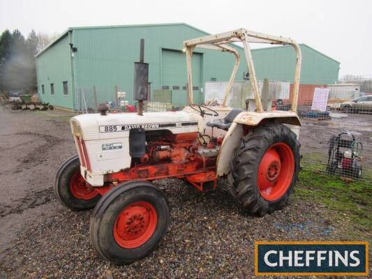 1974 DAVID BROWN 885 3cylinder diesel TRACTORReg. No. WMD 512MSerial No. 632306An original example that's been on the same farm since 1978