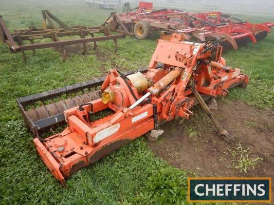 1998 Maschio Aquila mounted hydraulic folding power harrow with packer roller, 4m Serial No. 989870135