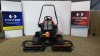 2018 JACOBSEN TR320 GOLF TEES MOWER 24 HP KUBOTA 3 CYLINDER DIESEL ENGINE, ON DEMAND 3 WHEEL DRIVE, HYDROSTATIC TRANSMISSION, POWER STEERING, BACK LAPPING, JOY STICK LIFT AND LOWER, SET 3 7-KNIFE CUTTING UNITS, 72' WIDTH OF CUT, GROOVED FRONT ROLLE