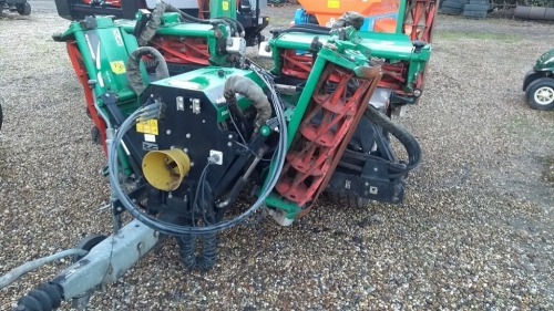 2009 RANSOMES TG 4650 7 UNIT GANG MOWER TRACTOR P.T.O DRIVEN, TRAILED 7 UNIT GANG MOWER, HYDRAULIC DRIVE TO 6-KNIFE 10' DIAMETER MAGNA 250 CUTTING UNITS. MINIMUM HP REQUIRED 55 HP, UA200367 11179937